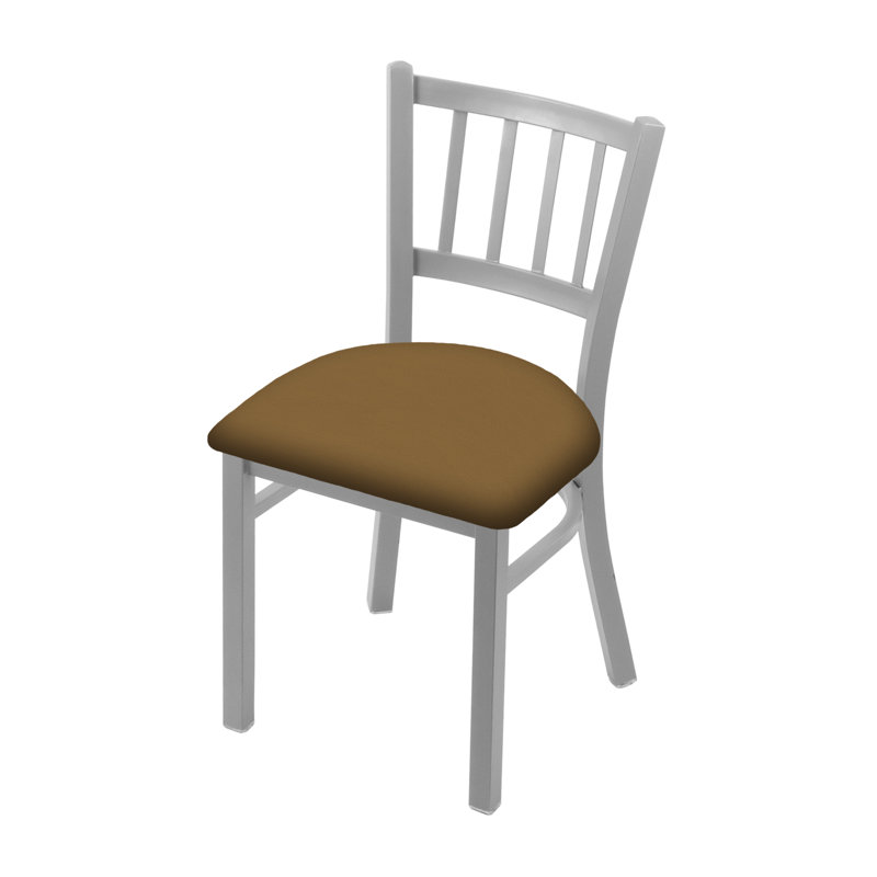 Chaise Contessa 610, Nickel anodisé, Vinyle - Chaume de galop