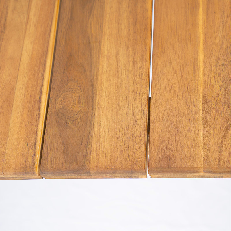 Table de salle à manger d'extérieur en bois d'acacia Visola L 79 po (finition teck)