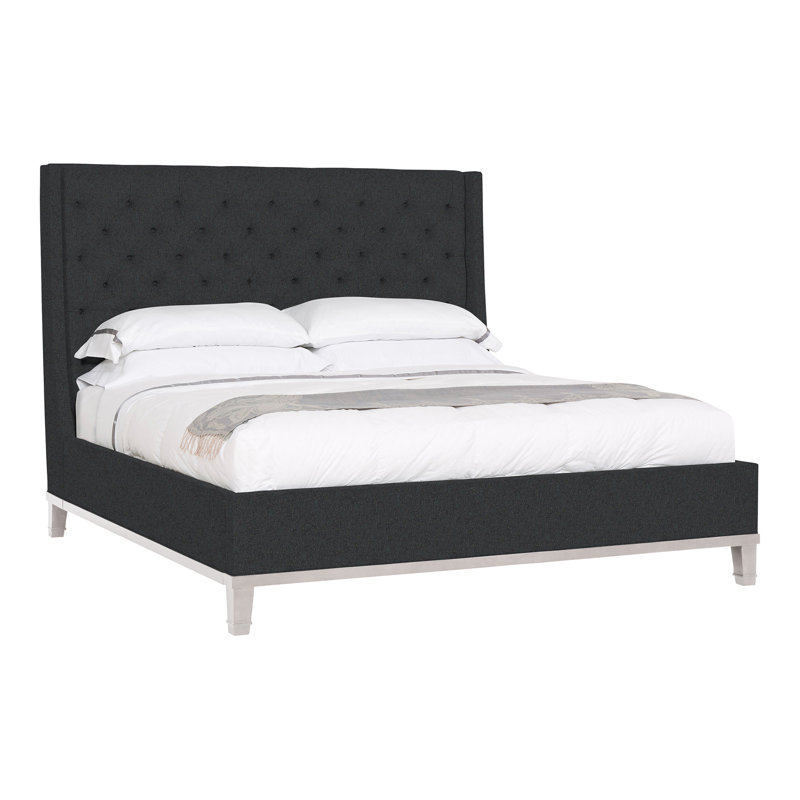 Michael Weiss Solid Wood Wingback Bed, Ian Lagoon, Dove Gray