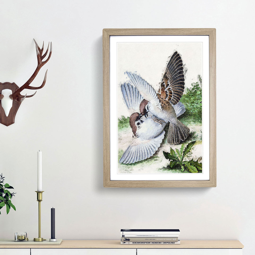 Two Birds by Lang Shining - Framed Print