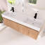 Meuble-lavabo double 60 po avec plateau en résine, armoire de salle de bain murale avec 4 portes à fermeture douce