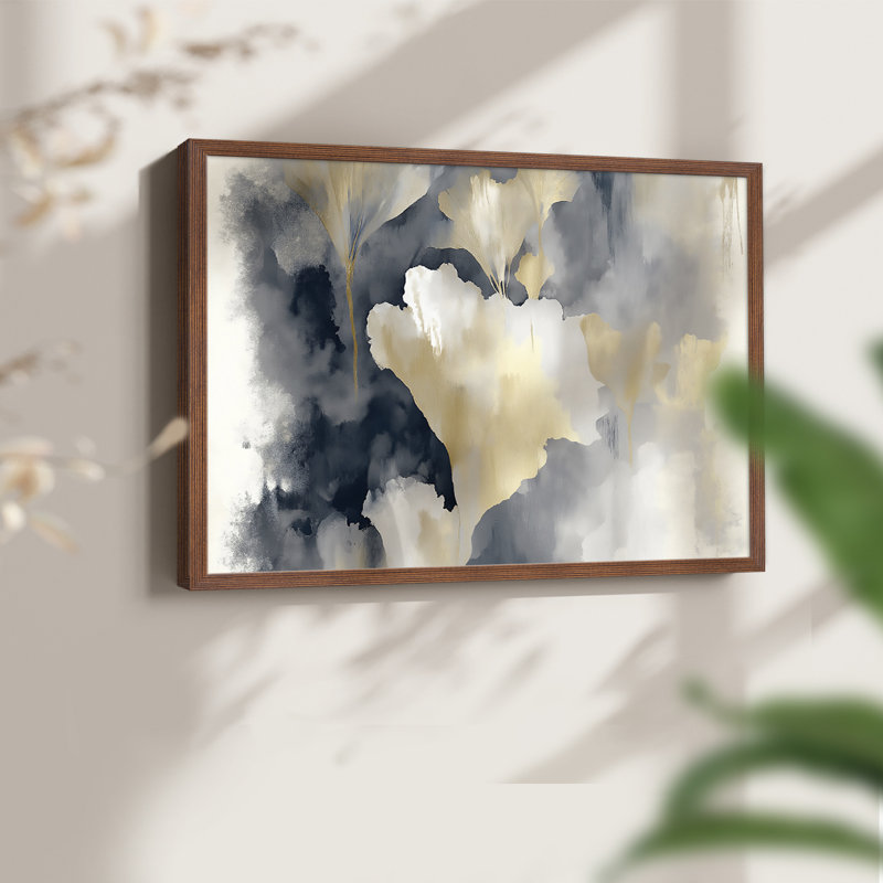 Abstract Series-CII -Framed Print - Restickable, 8" H x 10" W, Walnut