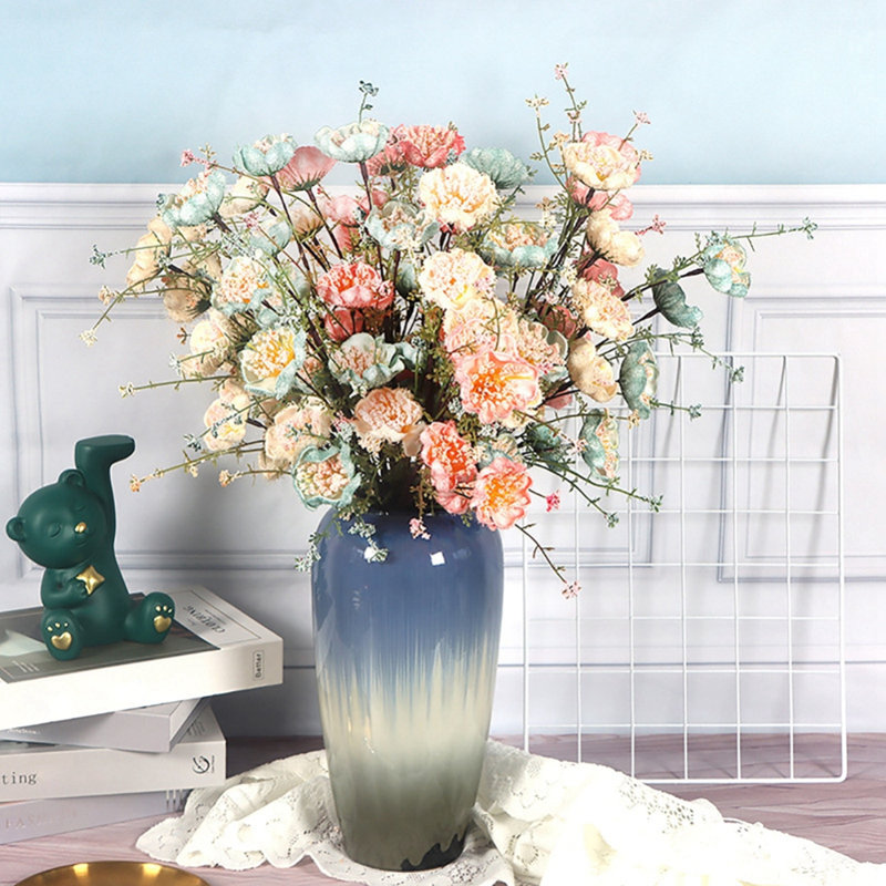 8 pièces de décoration en mousse de rhododendron et papillon simulées, Couleur champagne