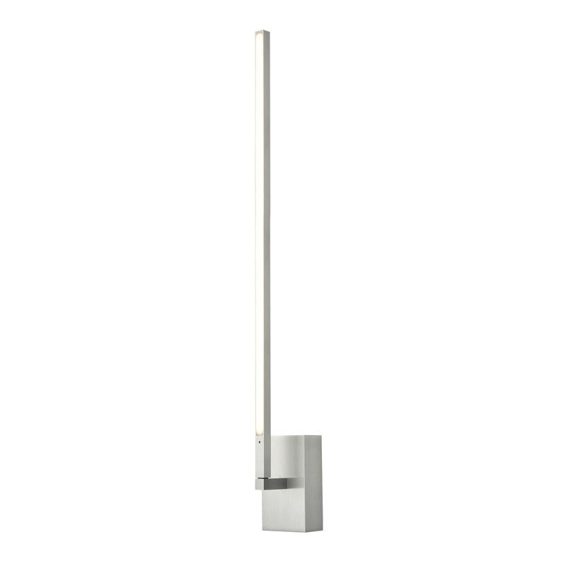 Pandora LED Armed Sconce, 28" H x 4.625" W x 3.875" D, Brushed Nickel