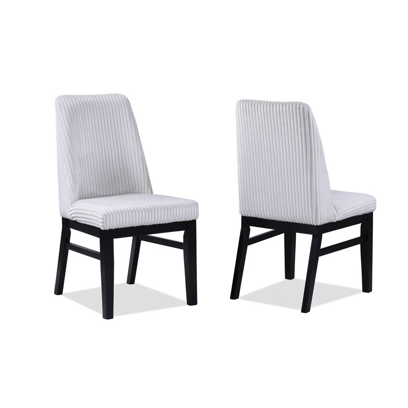 Chaise d'appoint rembourrée 2pc, Blanc