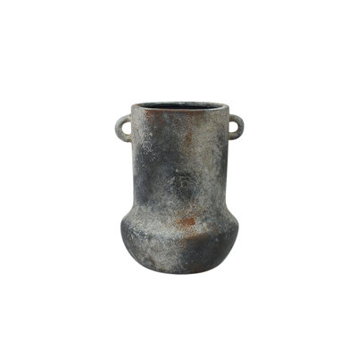 Cole and Ceramic Antique Style Textured Decorative Vase with Yellow Shadings