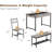 4-Piece Dining Table Set for 4 People,Rectangular Kitchen Table Set with 2 Chairs & 1 Bench,Double Side Drawers, for Dining Room,Kitchen,Restaurant,Yard-457115615