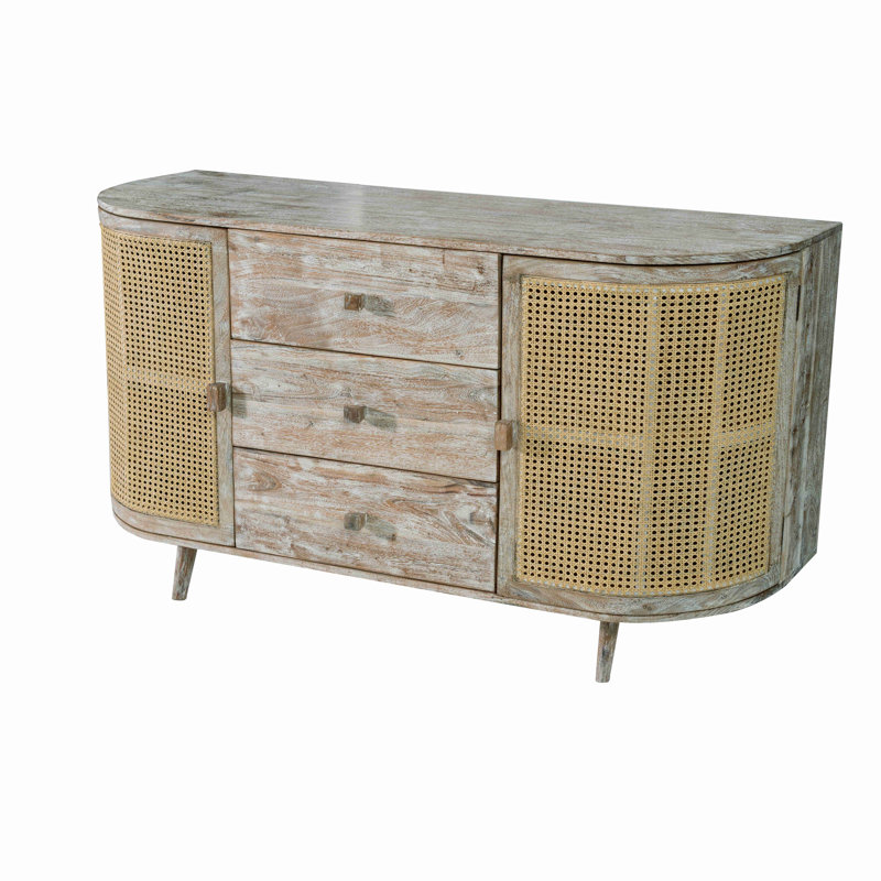 Tv Console With Cane Doors