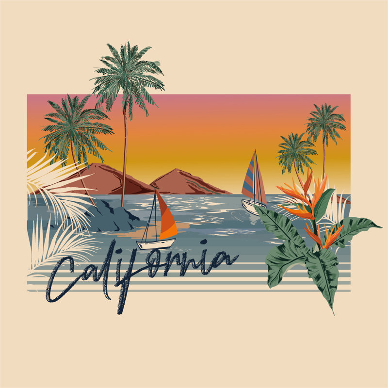 California Typography. by Kritiyakorn Srikum - Wrapped Canvas Print, 91cm H x 91cm W