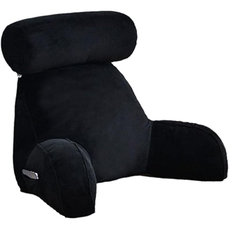 Coussin de lecture pour adulte avec accoudoirs, Noir