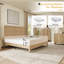 Ensemble de chambre à coucher 4 pièces à grain de bois moderne avec lit plateforme, commode à 5 tiroirs et table de chevet * 2, double, beige-132272589-132272590-132272593
