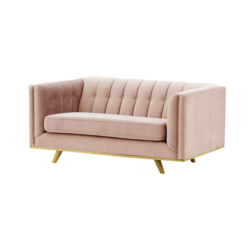 Banisha 2 Seater Velvet Sofa, Pink
