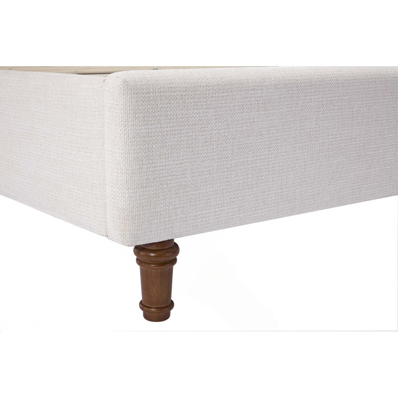 Lit plateforme tapissier de tête de lit de 54 po de hauteur Elegant Simplicity, aucun sommier tapissier requis et assemblage facile