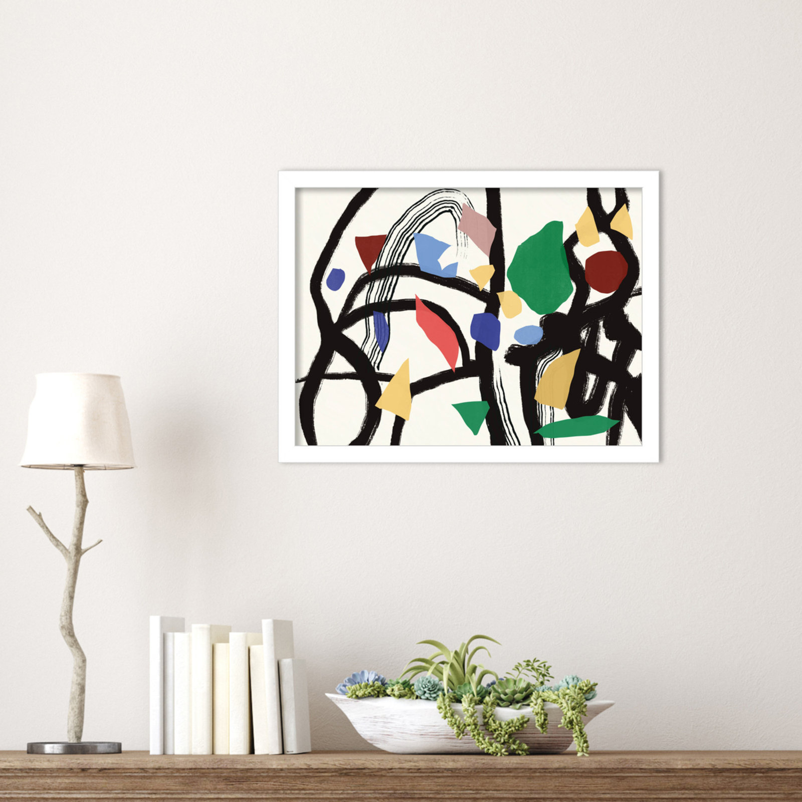 Colors in the Forest 03 by Little Dean Wood Framed Wall Art Print, 13" H x 17" W, White