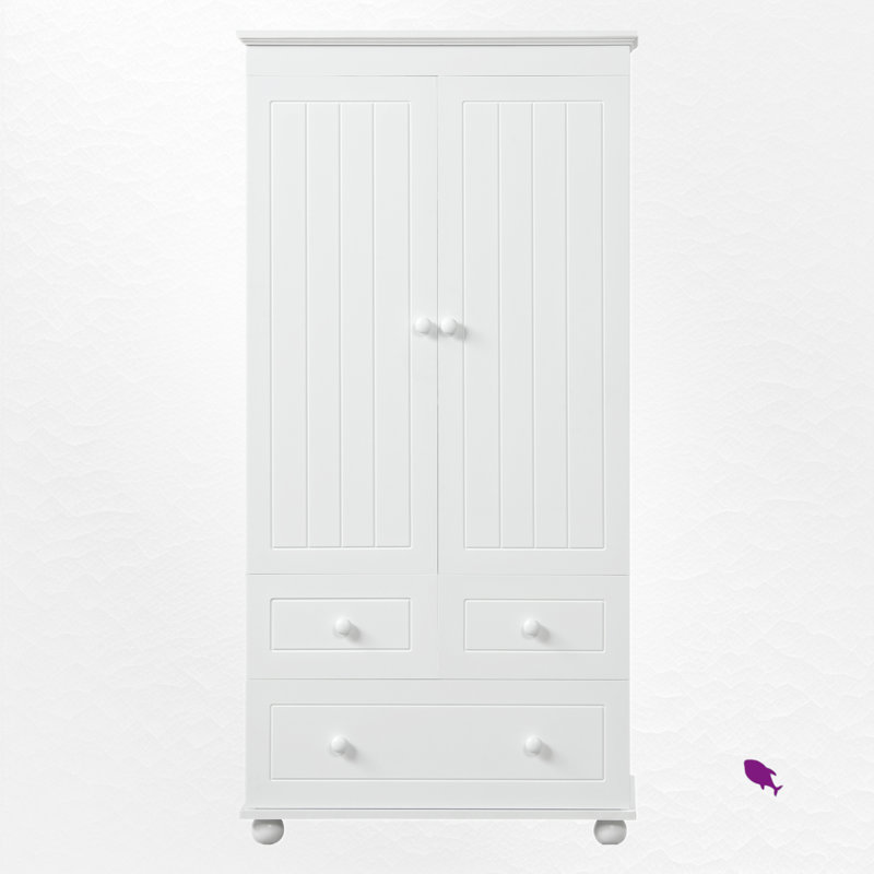 Tall Storage Cabinet With Three Drawers For Bathroom/Office, White
