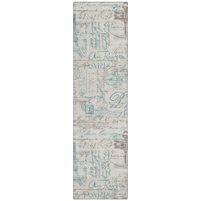 Machine Washable Indoor/Outdoor Chantille ACN2639 Novelty Rug, Beige, 2'3" x 7'6" Runner