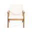 Fauteuils club d'extérieur en bois avec coussins bruns - structure solide, siège à lattes ouvertes à eau, capacité de 300 lb, l 26,15 po x P 31,77 x H 30,1 po pour 2 coussins beiges
