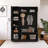 59.00 Inch Hall Tree With 6 Cabinets, 4 Coat Hooks And Adjustable Shelf-1910567003