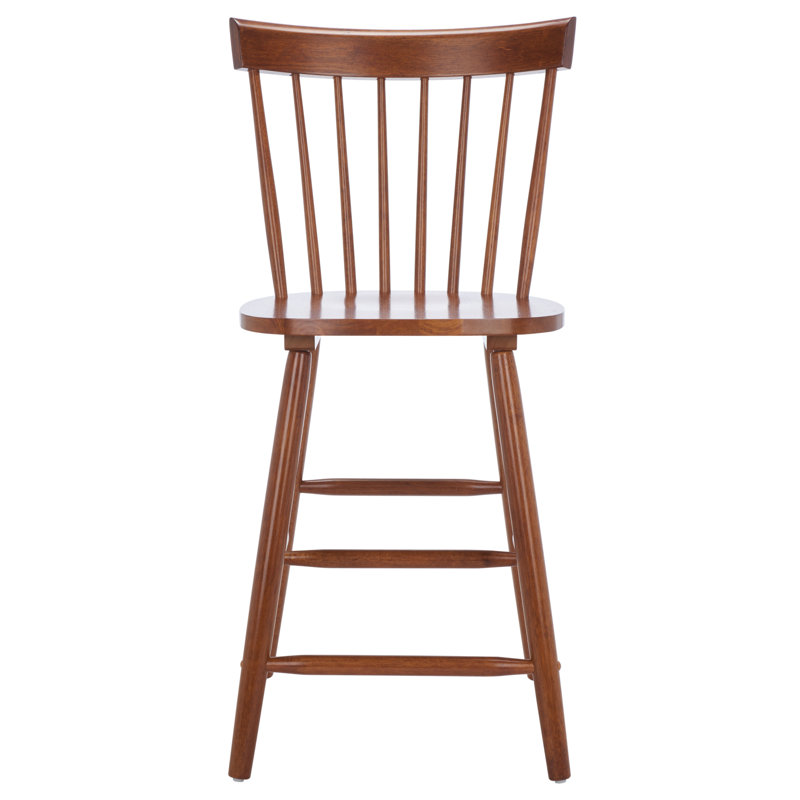 Walnut Solid Wood Counter Stools with Spindle Back, Set of 2