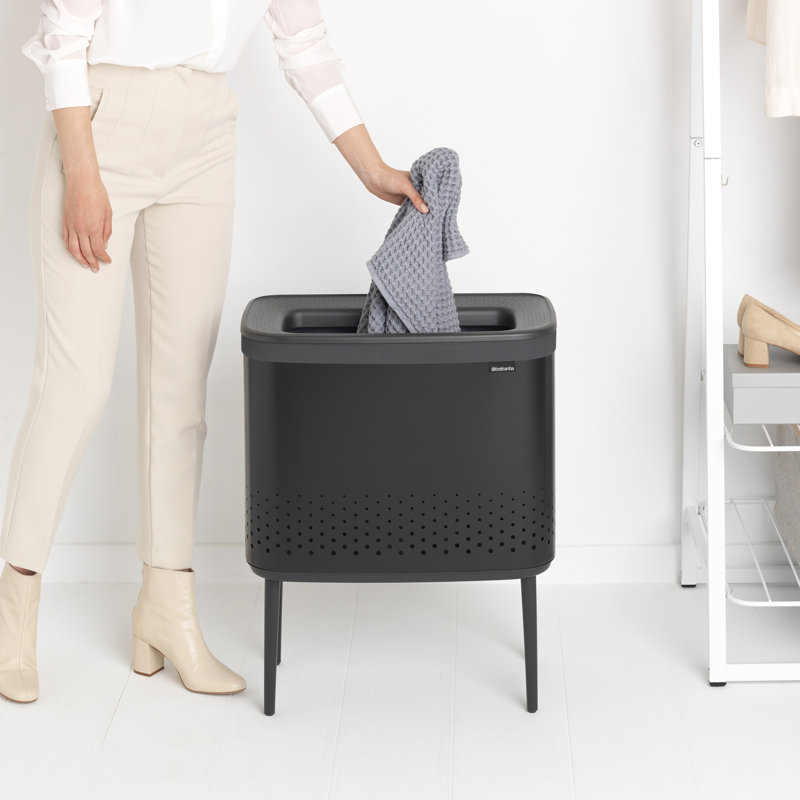 Brabantia Bo Laundry Hamper, 16 Gallon, Matte Black