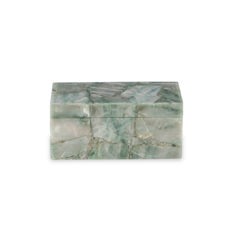 Handmade Aventurine Decorative Box, 4" H x 9" W x 5" D