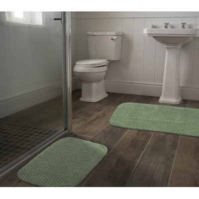 Juliahna Nylon 2 Piece Bath Rug Set with Non-Slip Backing