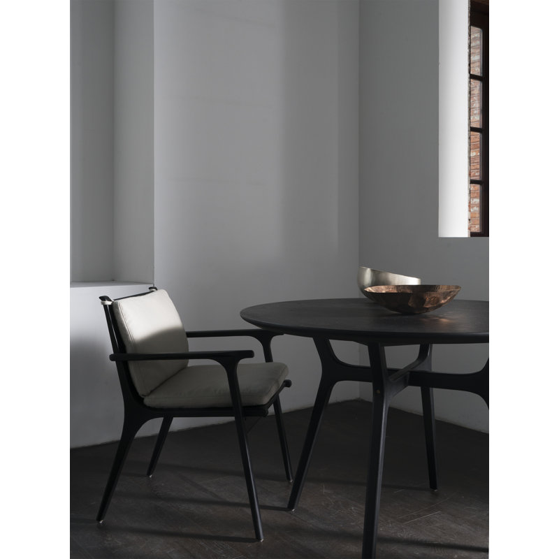 Table à manger ronde Ren, Black Oak