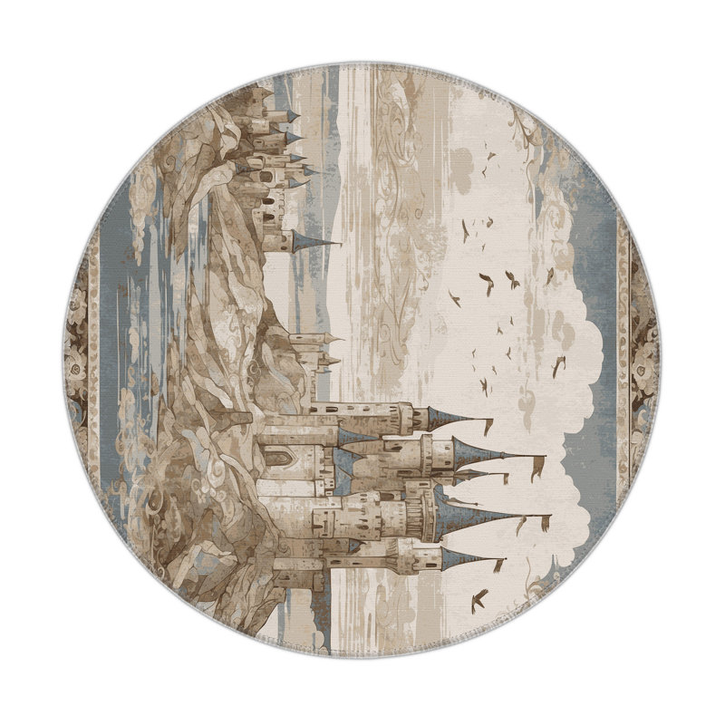 Timeless Citadel Indoor And Outdoor Area Rug, Round 5'