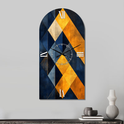 Horloge murale silencieuse en métal arqué Diamond of Modern Color II - Style du milieu du siècle