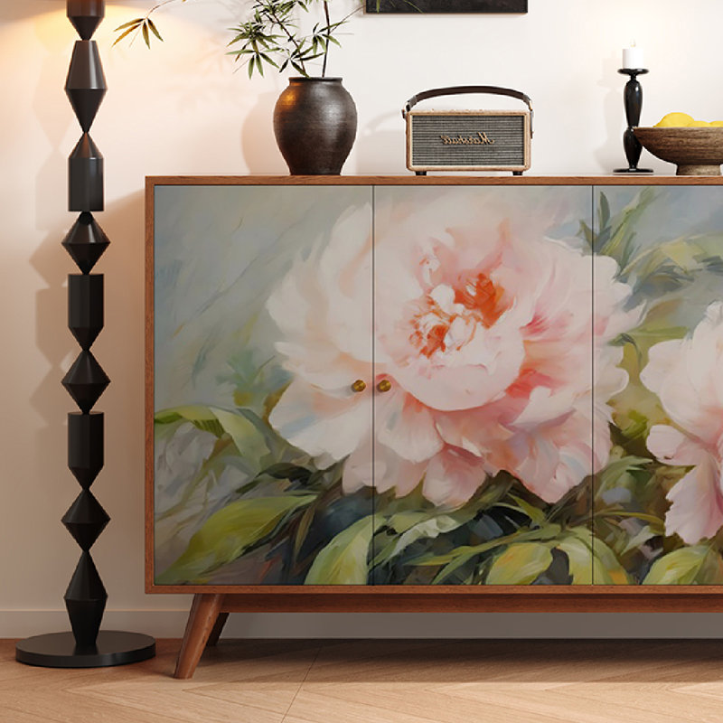 Armoire de salon à peinture à l'huile abstraite