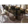 Aphelion Glass Top Metal Base Dining Table