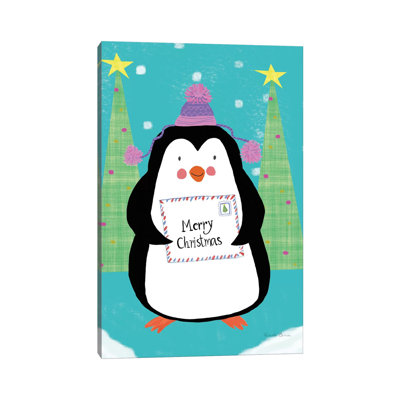Snowman And Penguin Friends I by Farida Zaman - Wrapped Canvas Painting