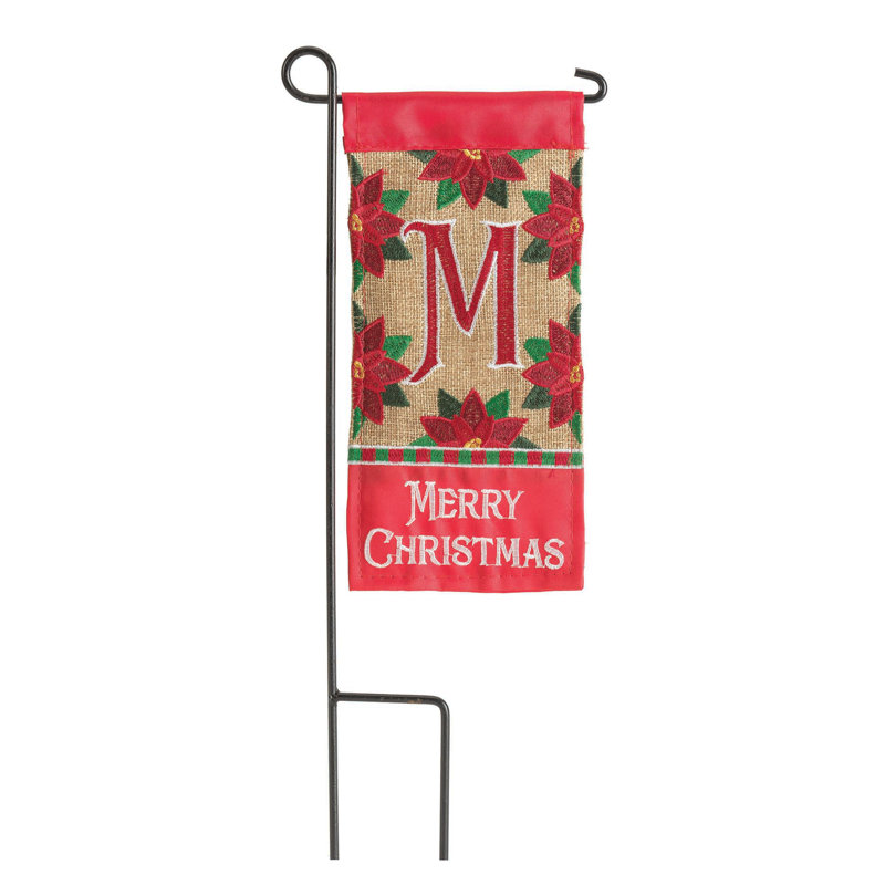 Mini drapeau de Noël Elenis monogramme 4 x 8,5