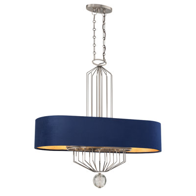 Luminaire suspendu pour îlot de cuisine 8 lumières nickel antique vieilli