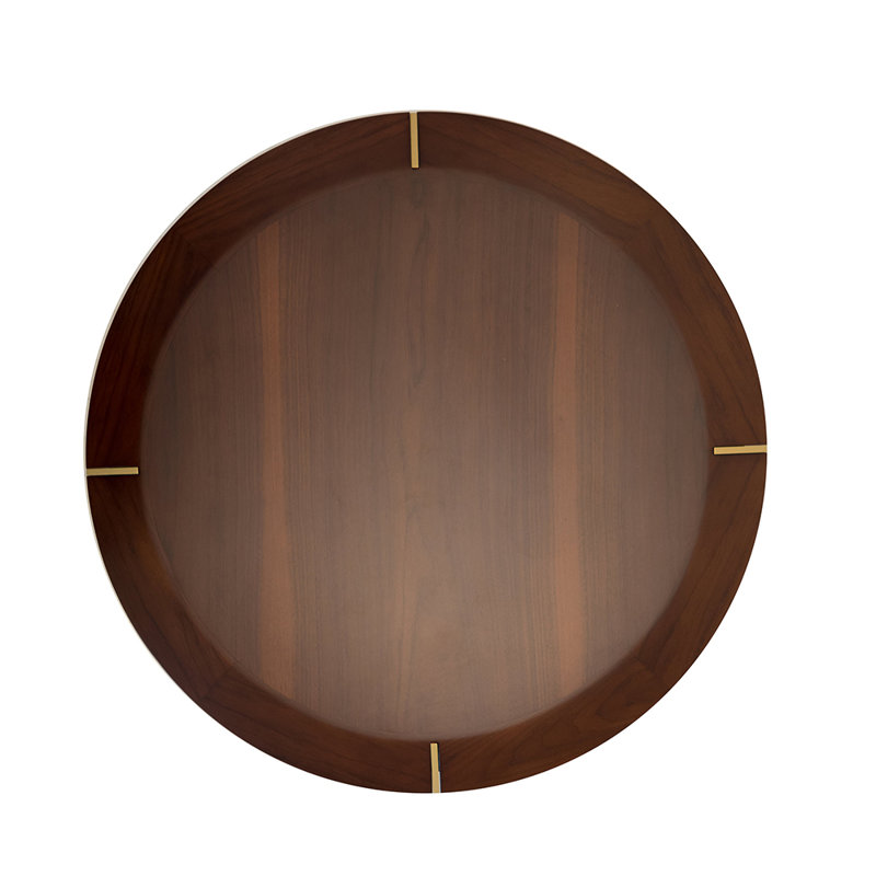 Heritage Solid Wood Coffee Table, 15" H x 32" L x 32" W, Polished Brass