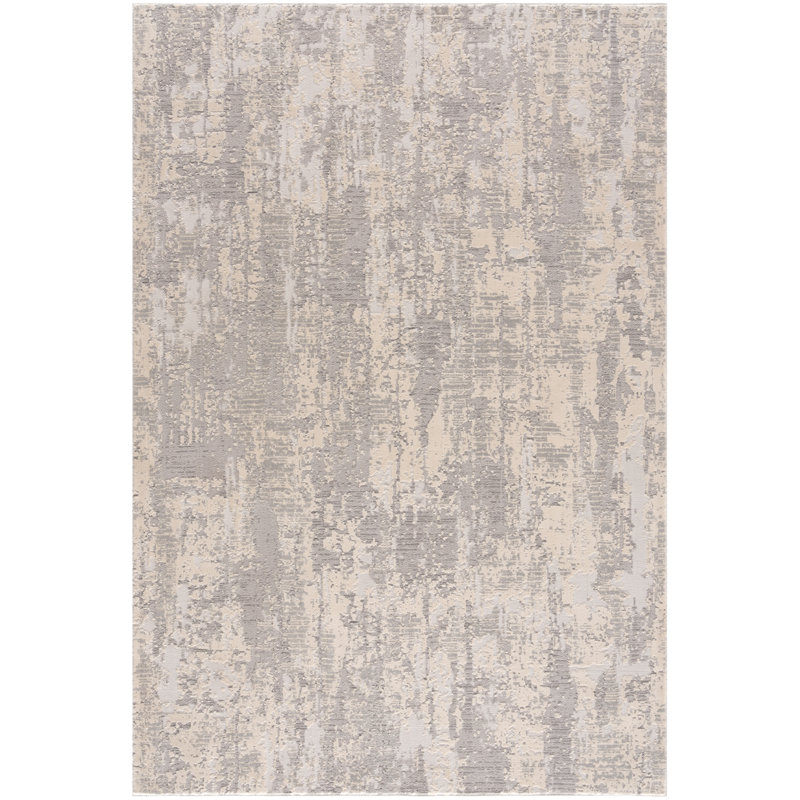 Rug Branch Tranquil 7' x 10' (6'6" x 9'6") Grey/Beige Abstract Indoor Area Rug, Contemporary, Medium Pile, Stain-Resistant Carpet - Living Room, Bedroom, Dining Room, and Kitchen