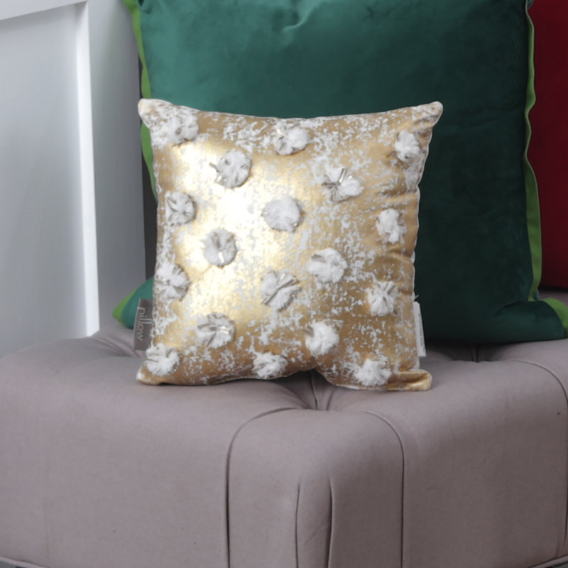 Floral Cotton Throw Pillow