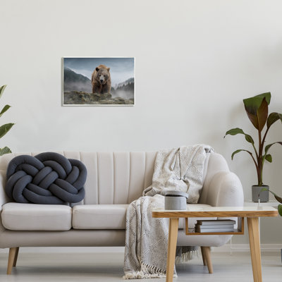 Roaring Brown Grizzly Bear Rocky Mountain Top View by Kelley Parker - Graphic Art on MDF -  Stupell Industries, ao-172_wd_13x19