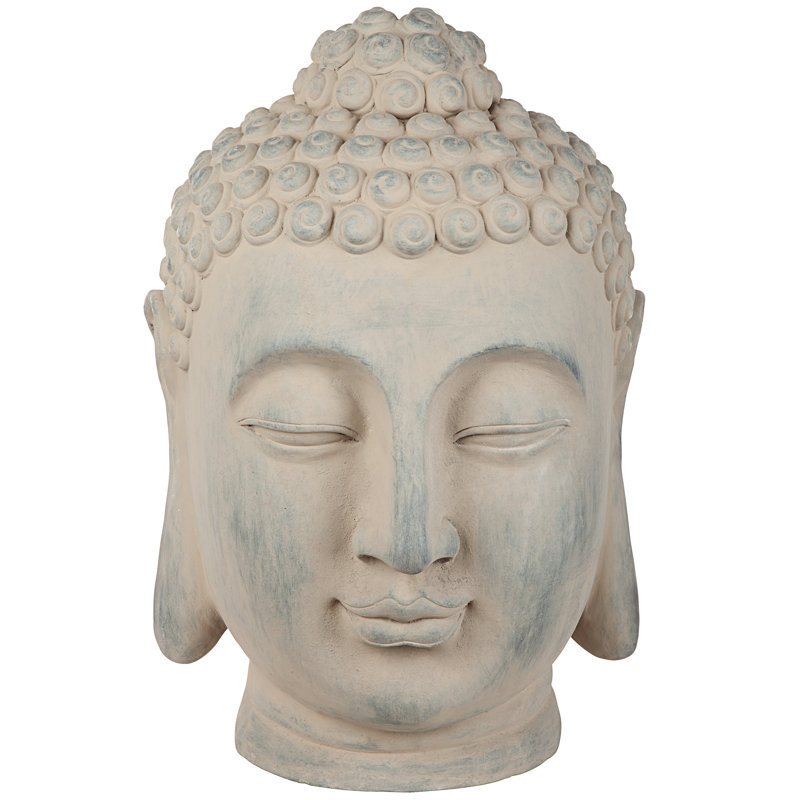 Statue de tête de bouddha spirituelle à méditation antique