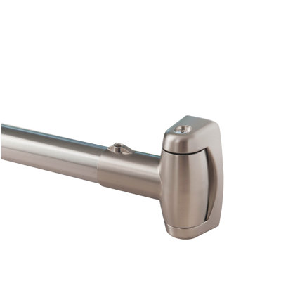 Barre de douche courbée TAYMOR 69F62295FBD84783A1A68669046DFB78 avec brides pivotantes, fini nickel satiné