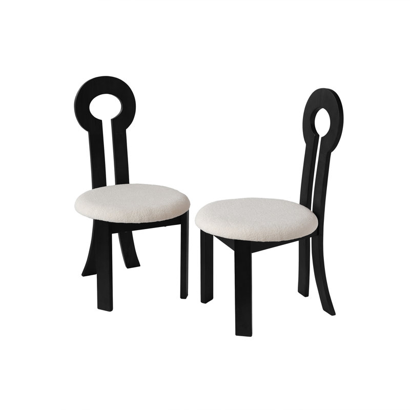 Vintage Rubber Solid Wood Dining Chair Only Chairs, Not Including Tables, Black