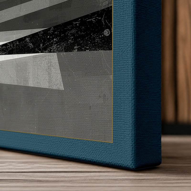 Horizons Divide Minimalist - Wrapped Canvas, 30x20 - 76.2 x 50.8 cm, Teal Border