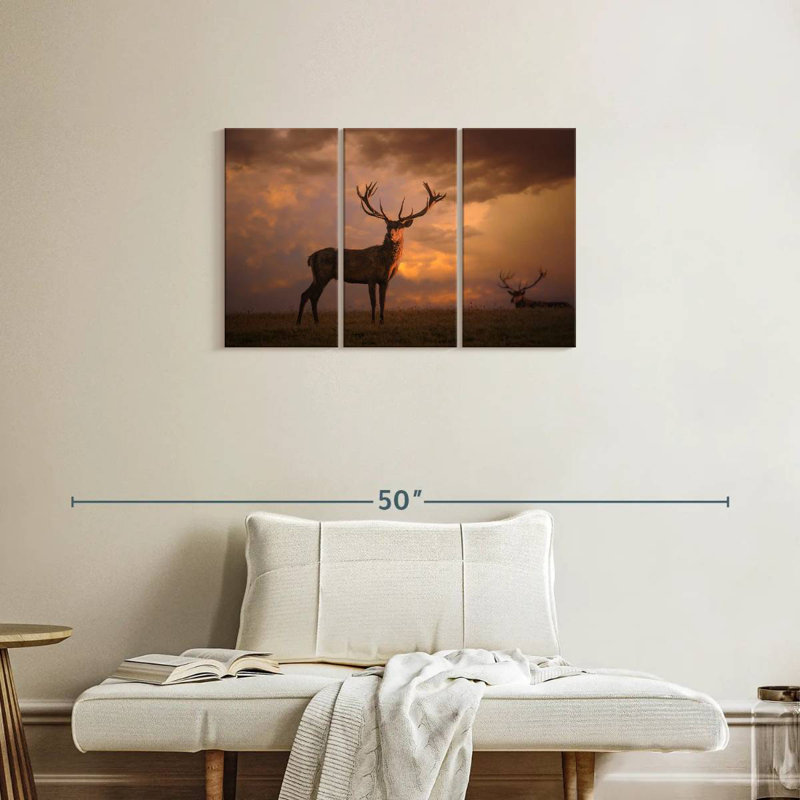 Brampt Sunset Deer, 20" H x 33" W