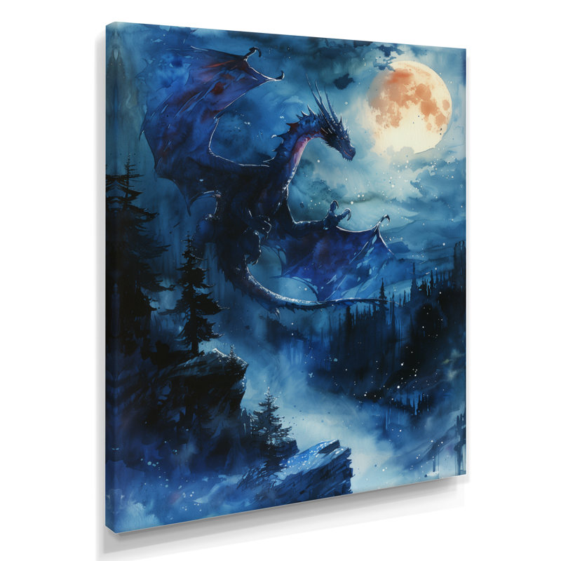 Topeka - Dragons, art mural, Toile tendue, H 40 po x l 30 po x P 1,5 po