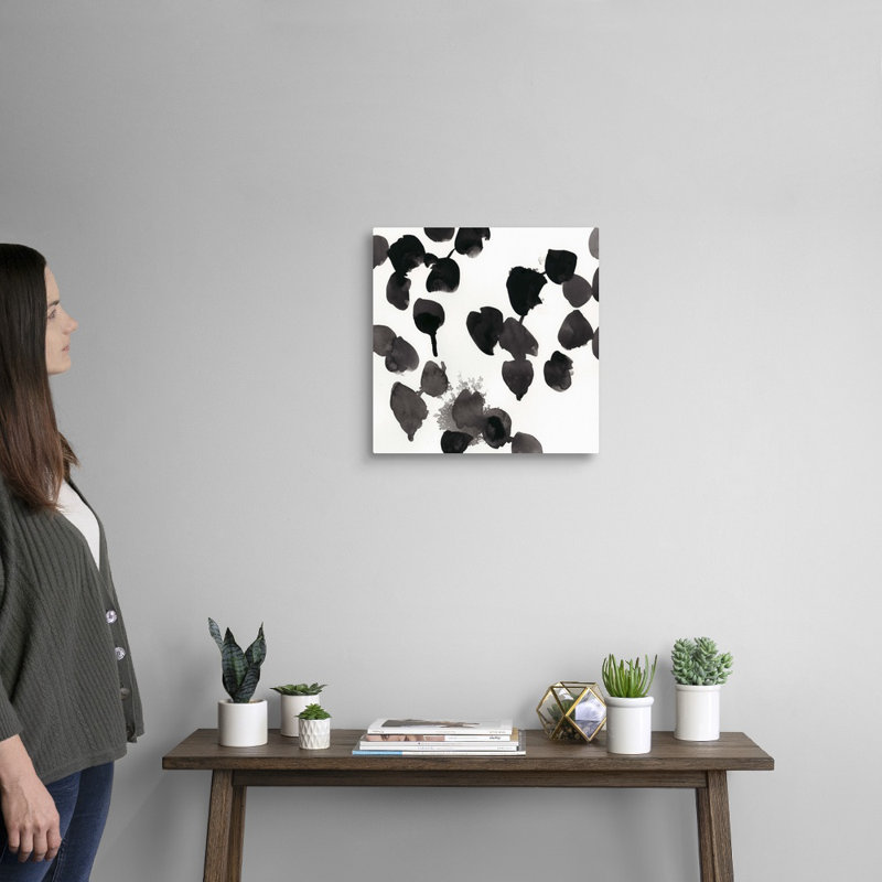 Impression d’art graphique « monochrome mouvements II » par June vess, Toile tendue, H 16 po x l 16 po x 1,25 po