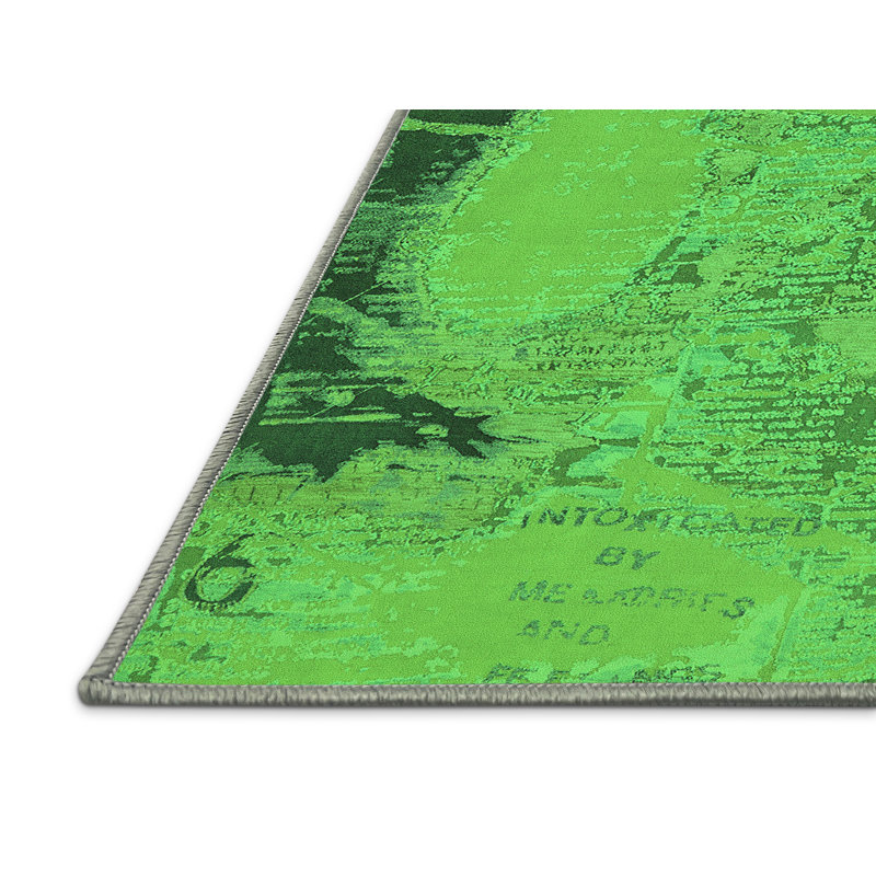 Washable Abstract Indoor Rug, Rectangle 2' x 4'