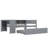 Full Size Daybed with Trundle, Wood Day Bed Frame with Storage Drawers and Side Shelves, Daybed with Desk, No Spring Box Needed-1123596861-1123596858