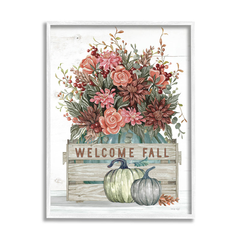 Welcome Welcome Seasonal Blooms at-150, H 30 po x l 24 po x P 1,5 po, Giclée encadrée blanc bord de mer