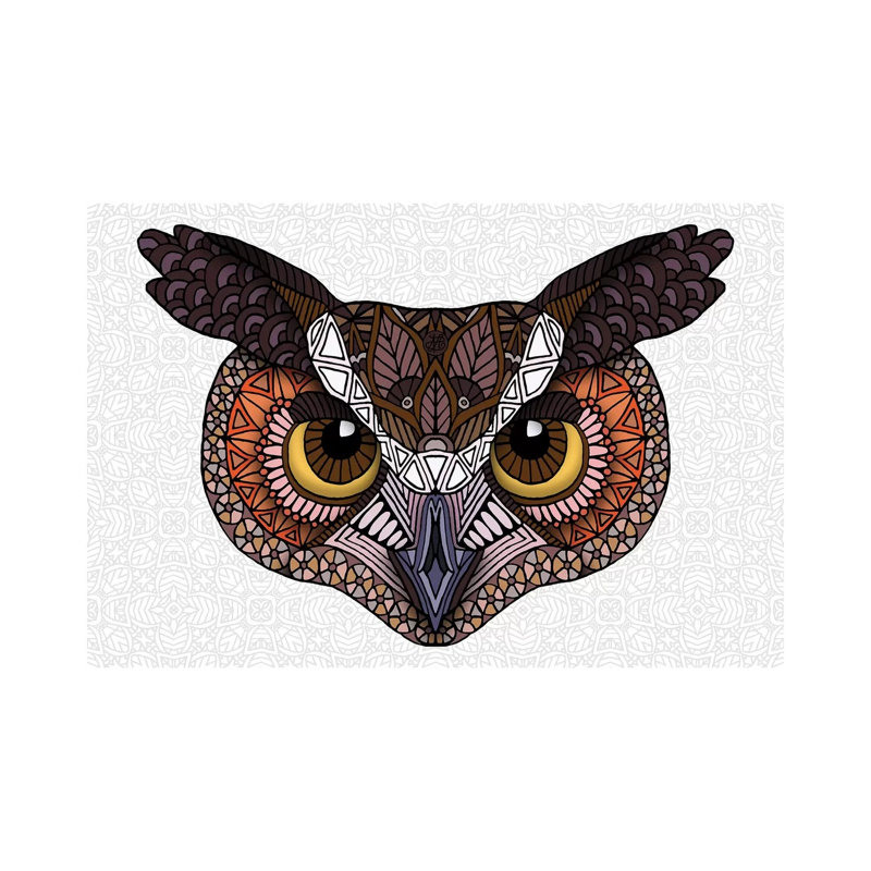 Great Horned Owl Head - Light by Angelika Parker - Wrapped Canvas Print, 20.32cm H x 30.48cm W x 1.905cm D