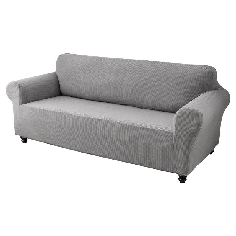 Polyester Box Cushion Slipcover, Gray Polyester Blend, 40'' H x 94'' W x 40'' D